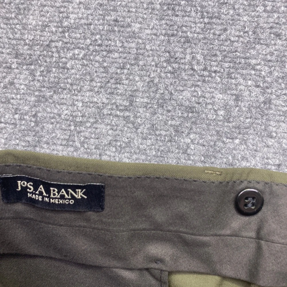 Jos A Bank Windsor Executive Collection Wool Gabardine Pleated Pants Green 36R